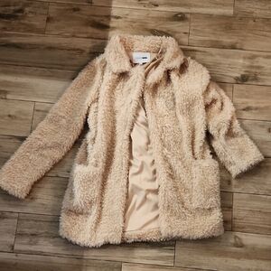 Fashion Nova Cozy Teddy Jacket in Tan